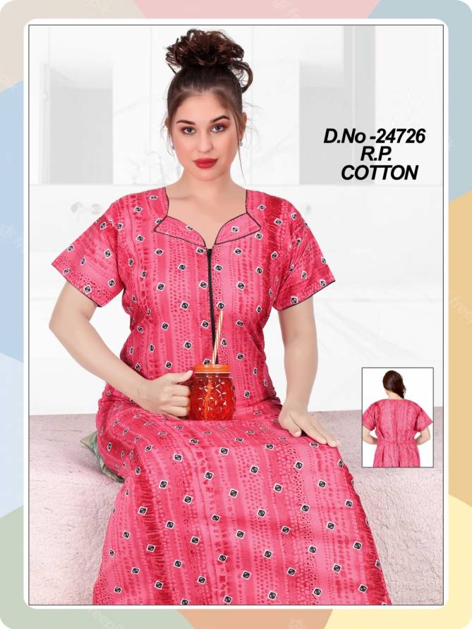 R P Cotton Night Suits Printed Gown Nighty Wholesale Market In Surat
